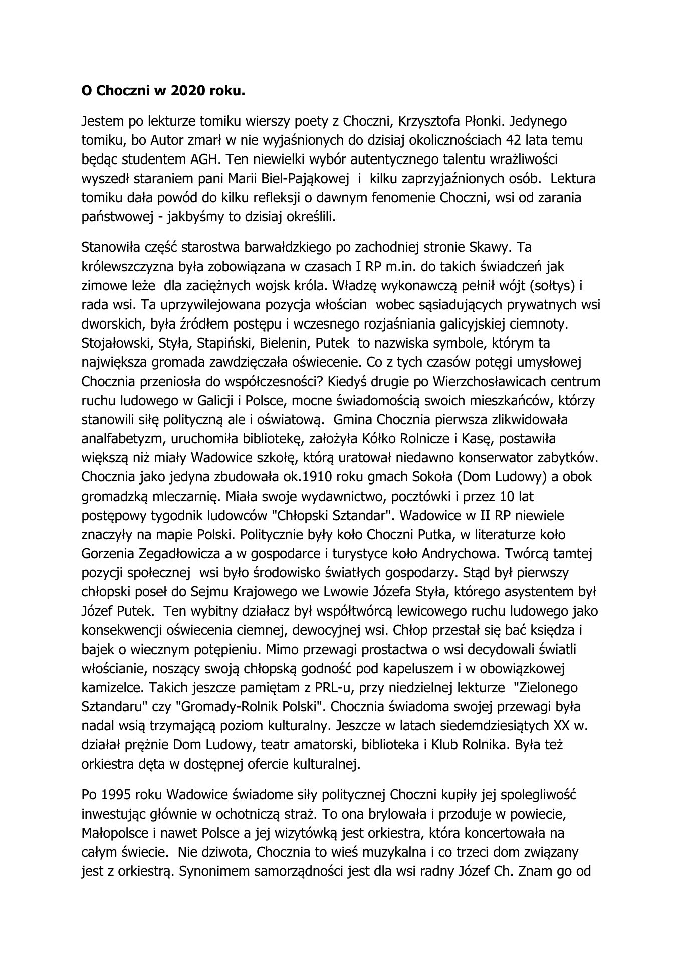 Chocznianie. 2020 — strona 1