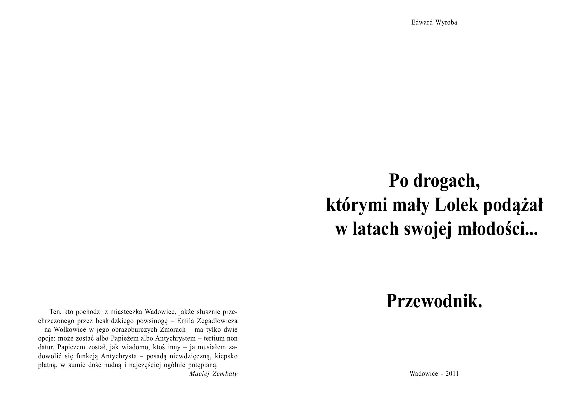 E.Wyroba Przewodnik po Wadowicach — strona 2