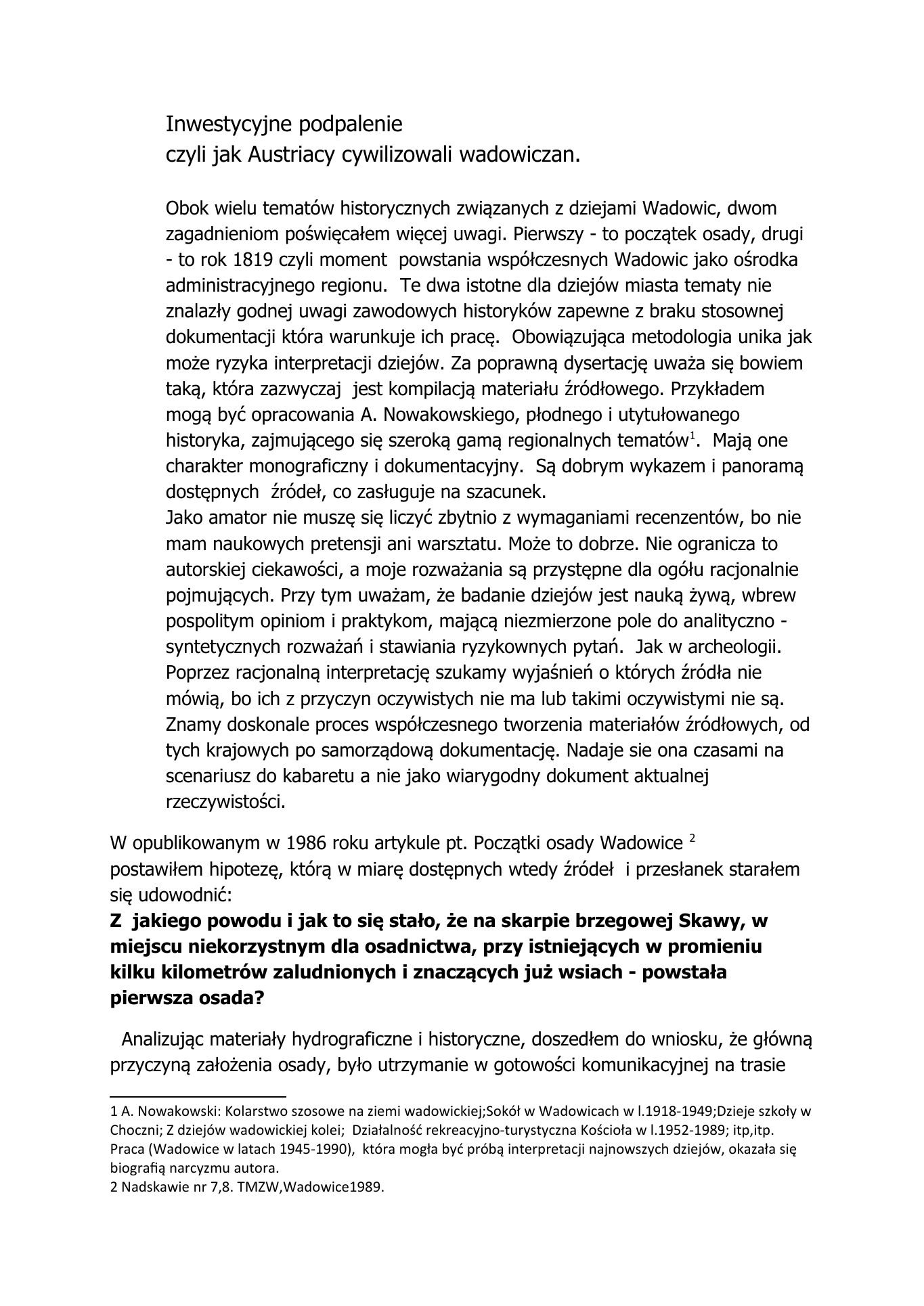 Inwestycyjne podpalenie. Z.Jurczak. 2018 — strona 1