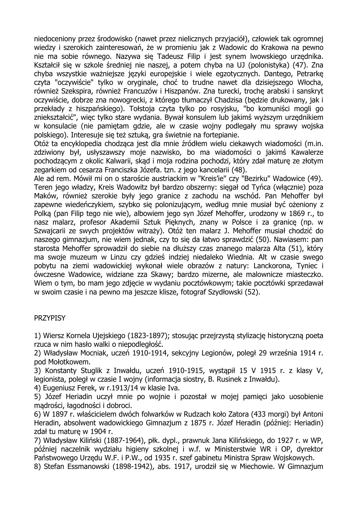 Jozef KAWALER. Gimnazjalne Wspomnienia — strona 5