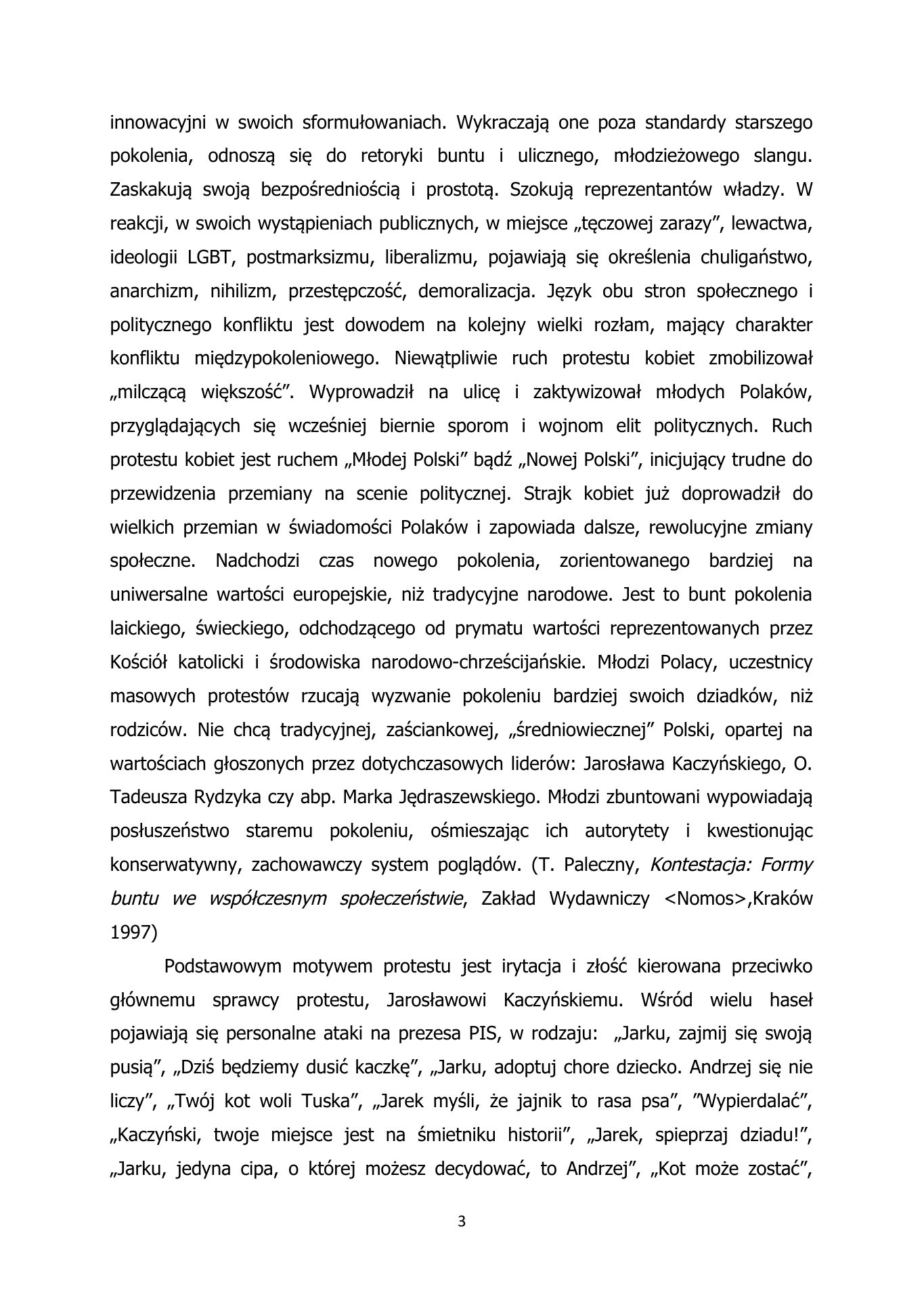 Kobiece ruchy protestu. T.Paleczny. 2021. — strona 3
