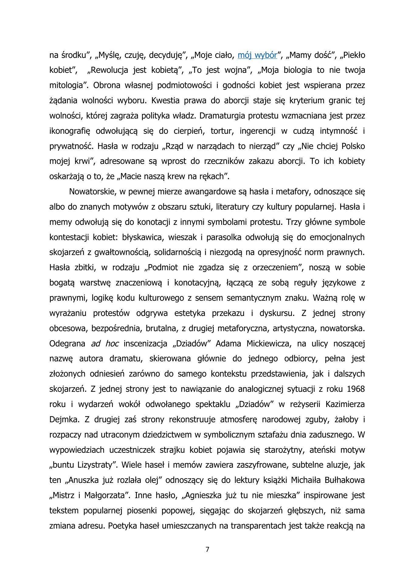 Kobiece ruchy protestu. T.Paleczny. 2021. — strona 7