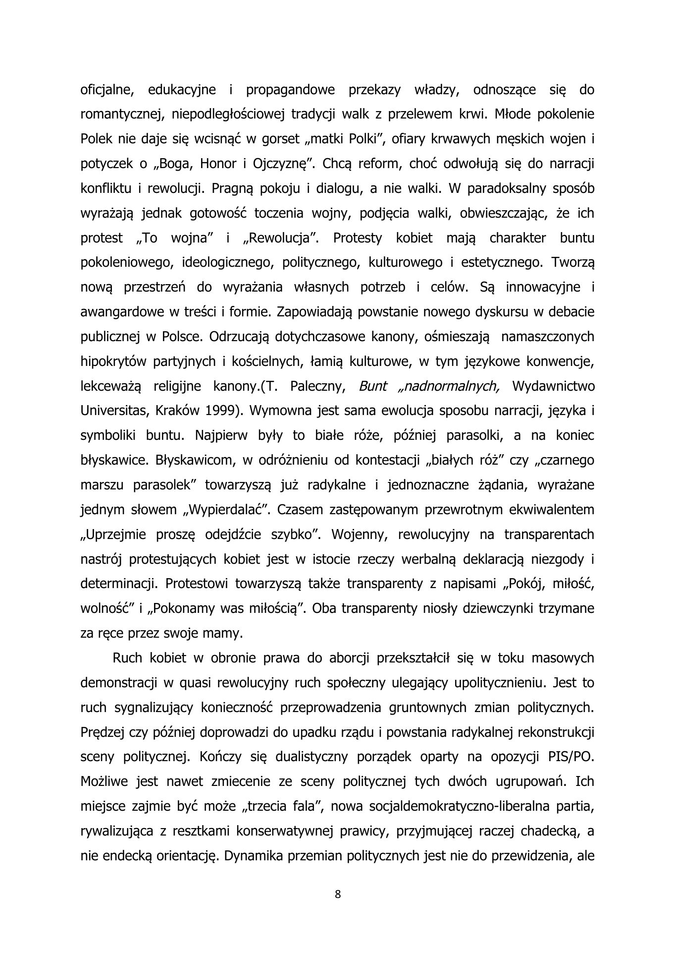 Kobiece ruchy protestu. T.Paleczny. 2021. — strona 8