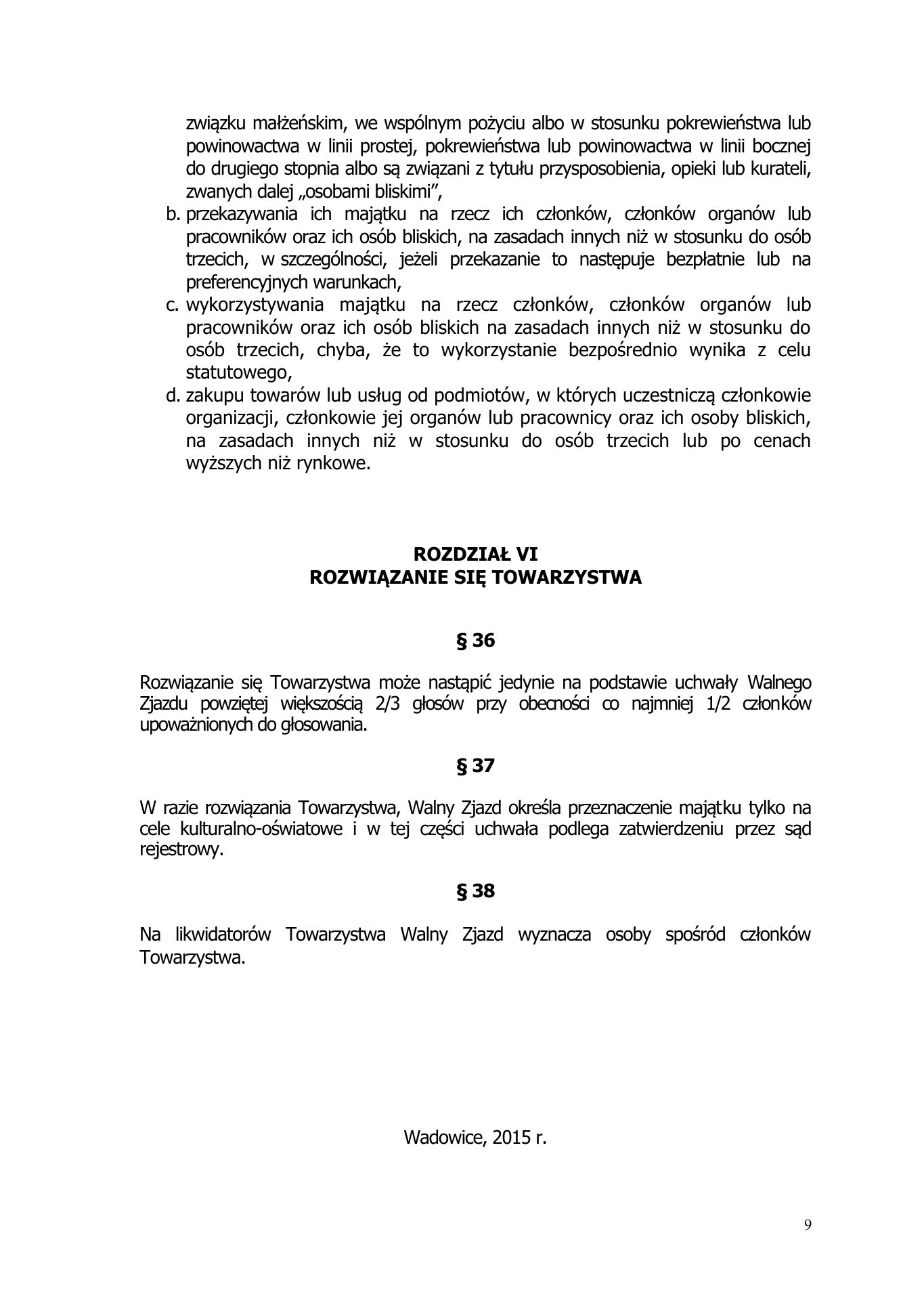 Statut 2015 — strona 9