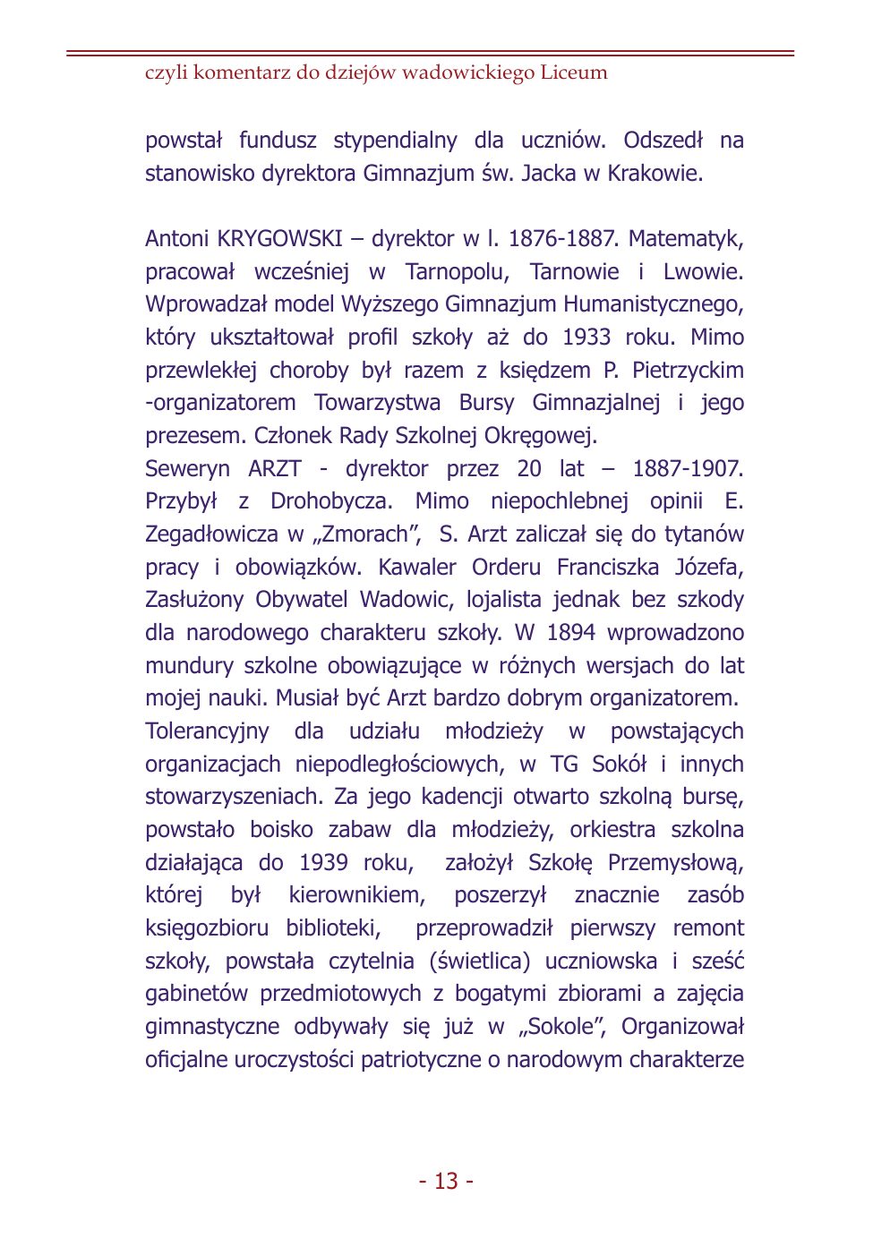 Z.Jurczak. Komentarz do dziejow szkoly. — strona 11