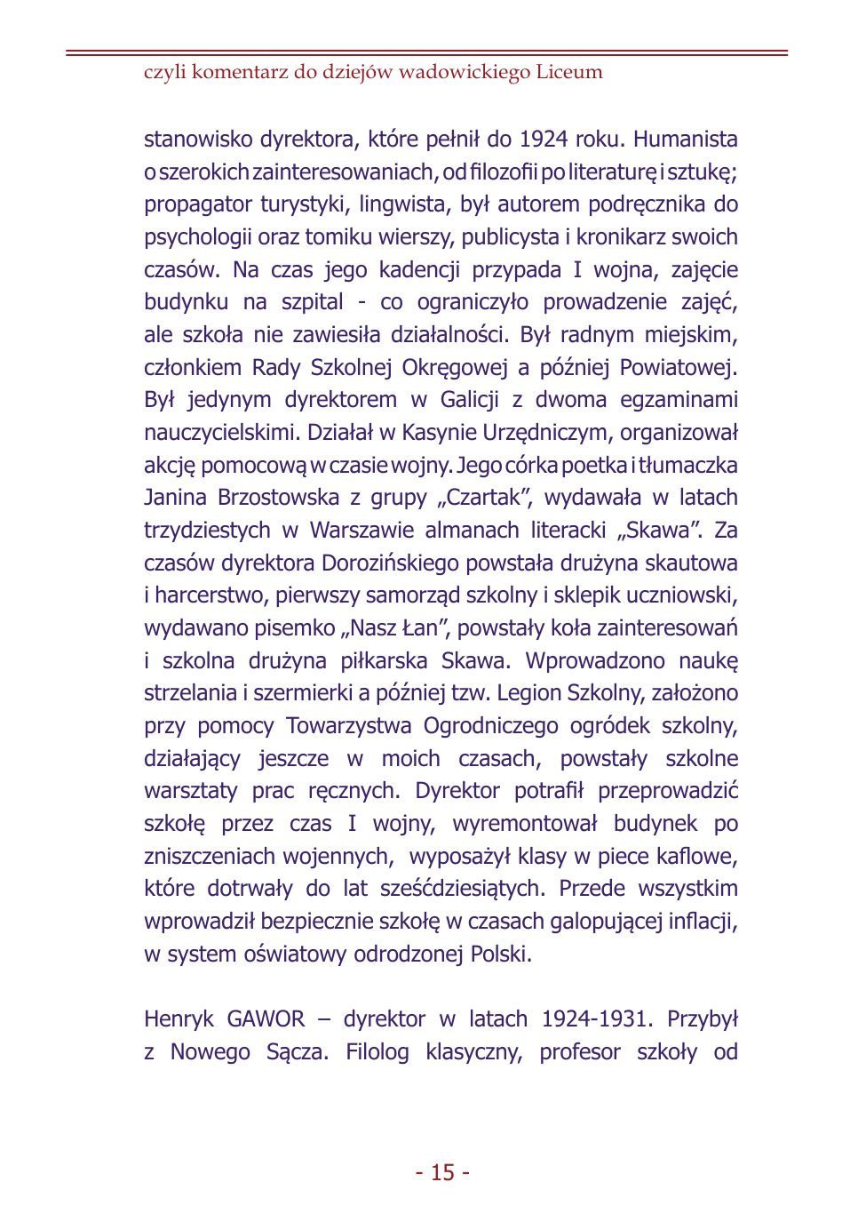 Z.Jurczak. Komentarz do dziejow szkoly. — strona 13