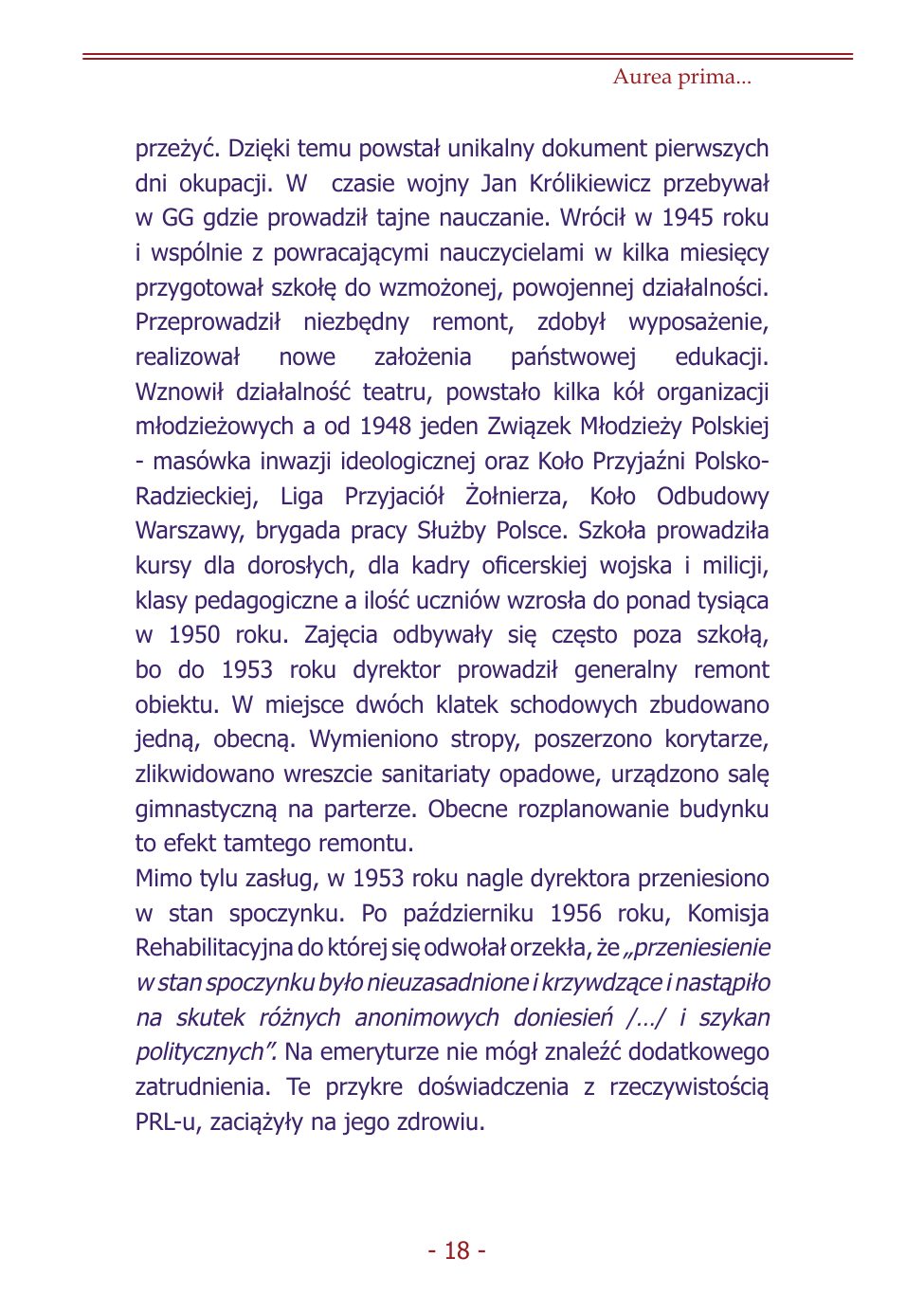 Z.Jurczak. Komentarz do dziejow szkoly. — strona 16