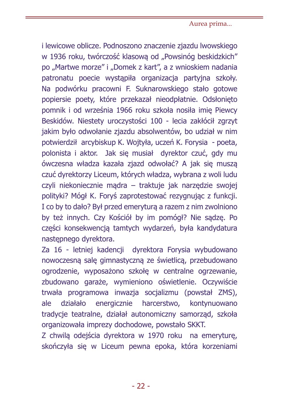 Z.Jurczak. Komentarz do dziejow szkoly. — strona 20