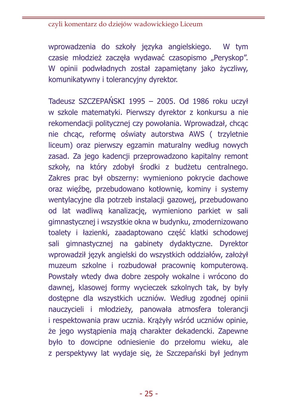 Z.Jurczak. Komentarz do dziejow szkoly. — strona 23