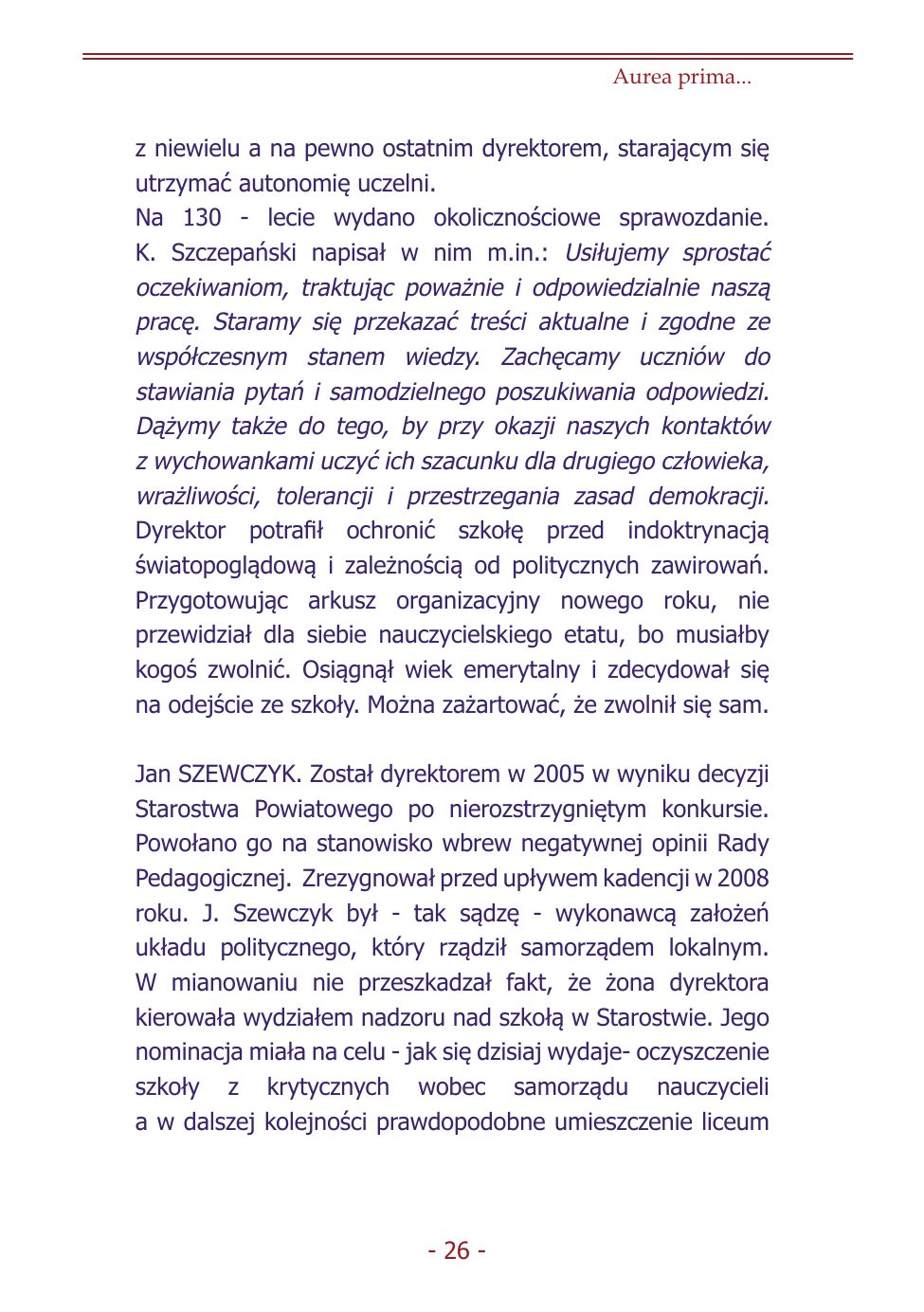 Z.Jurczak. Komentarz do dziejow szkoly. — strona 24