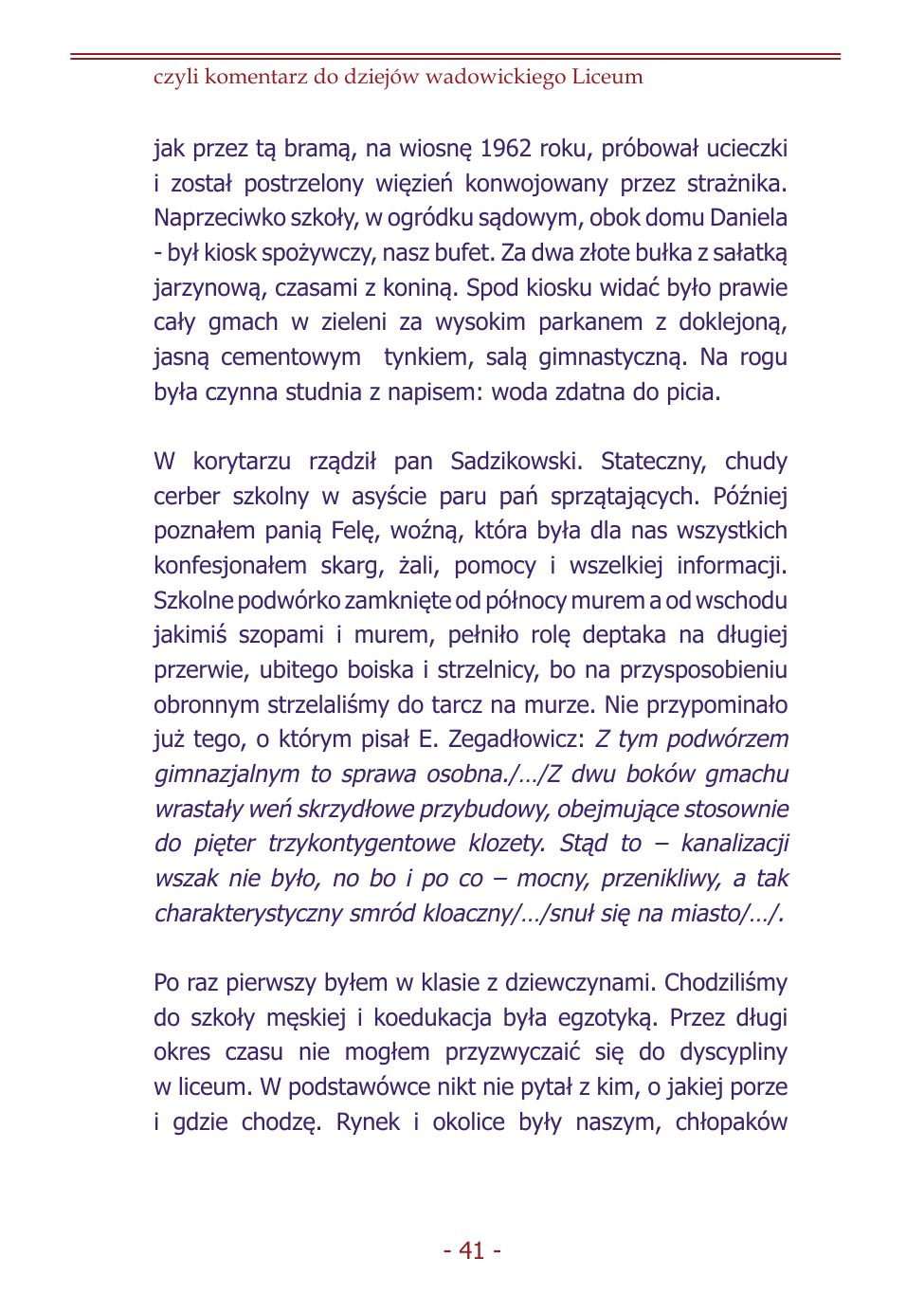 Z.Jurczak. Komentarz do dziejow szkoly. — strona 39