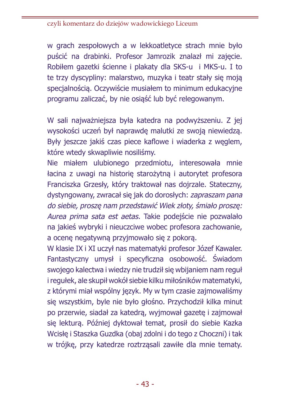 Z.Jurczak. Komentarz do dziejow szkoly. — strona 41