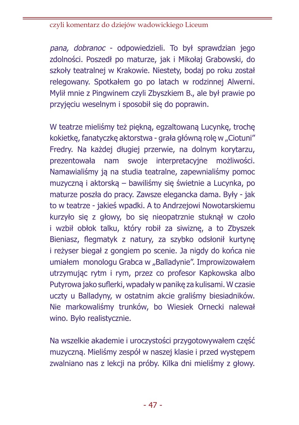 Z.Jurczak. Komentarz do dziejow szkoly. — strona 45
