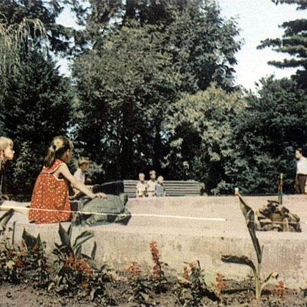 Fontanna w Parku Miejskim. Lata 80-te