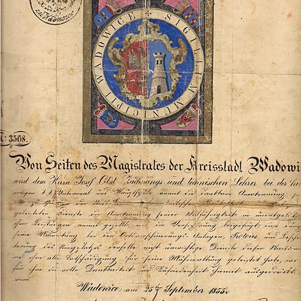 Świadectwo wyzwolenia 1855