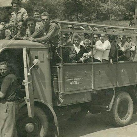 Wyjazd kibiców na mecz. Rok 1950