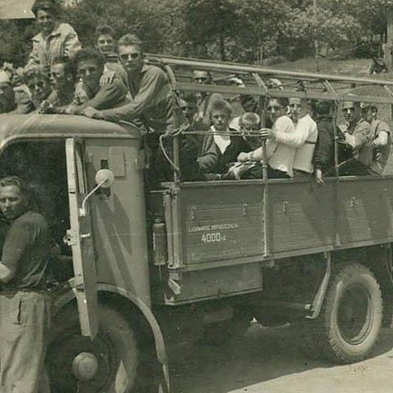 Wyjazd kibiców na mecz. Rok 19500
