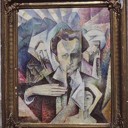 Zegadłowicz wg J.Hulewicza. Pierwszy kubizm w Polsce, 1919. Sprzedany przez rodzinę w 1999.